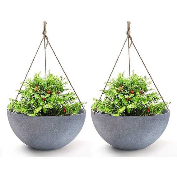 Hanging Planters Large 13.2 Inch Resin Flower Pots Outdoor
