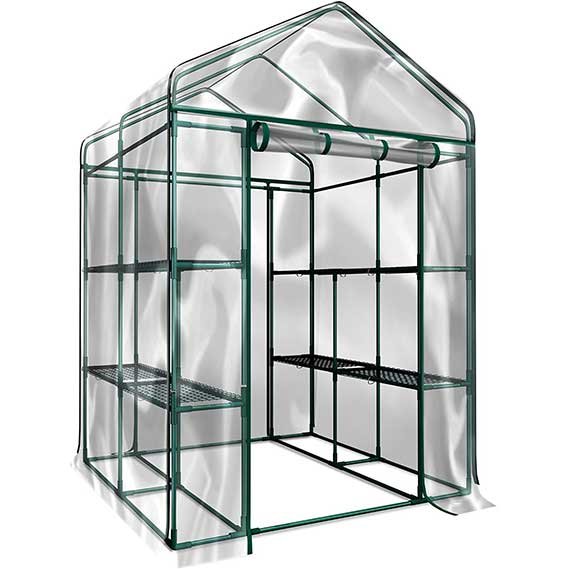 Home-Complete Walk-In Greenhouse- Indoor Outdoor with 8 Sturdy Shelves